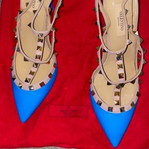 VALENTINO GARAVANI BLUE FLUO HEELS